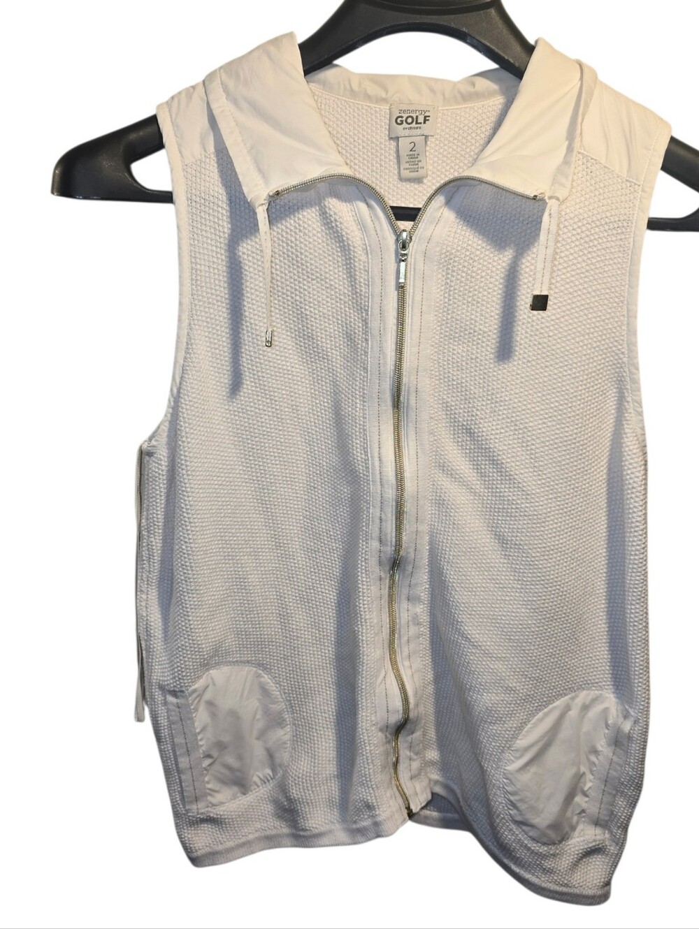 Chico's Golf Sz. Large White Full Zip Vest